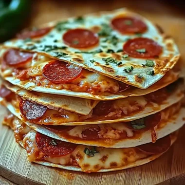 Pizza Quesadillas with Pepperoni