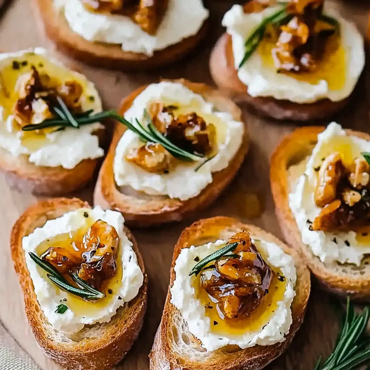 Spicy Whipped Feta Crostini with Hot Honey