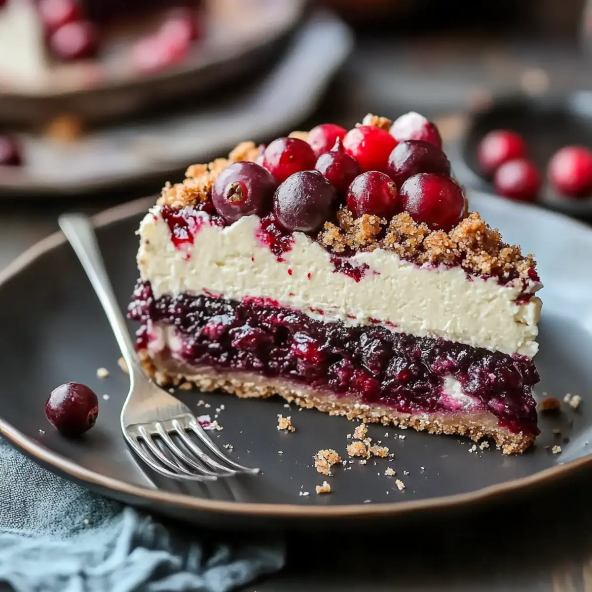 Cranberry Cream Cheese Crumb Pie