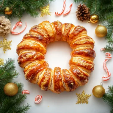 Festive Candy Cane Chicken Sausage Blanket