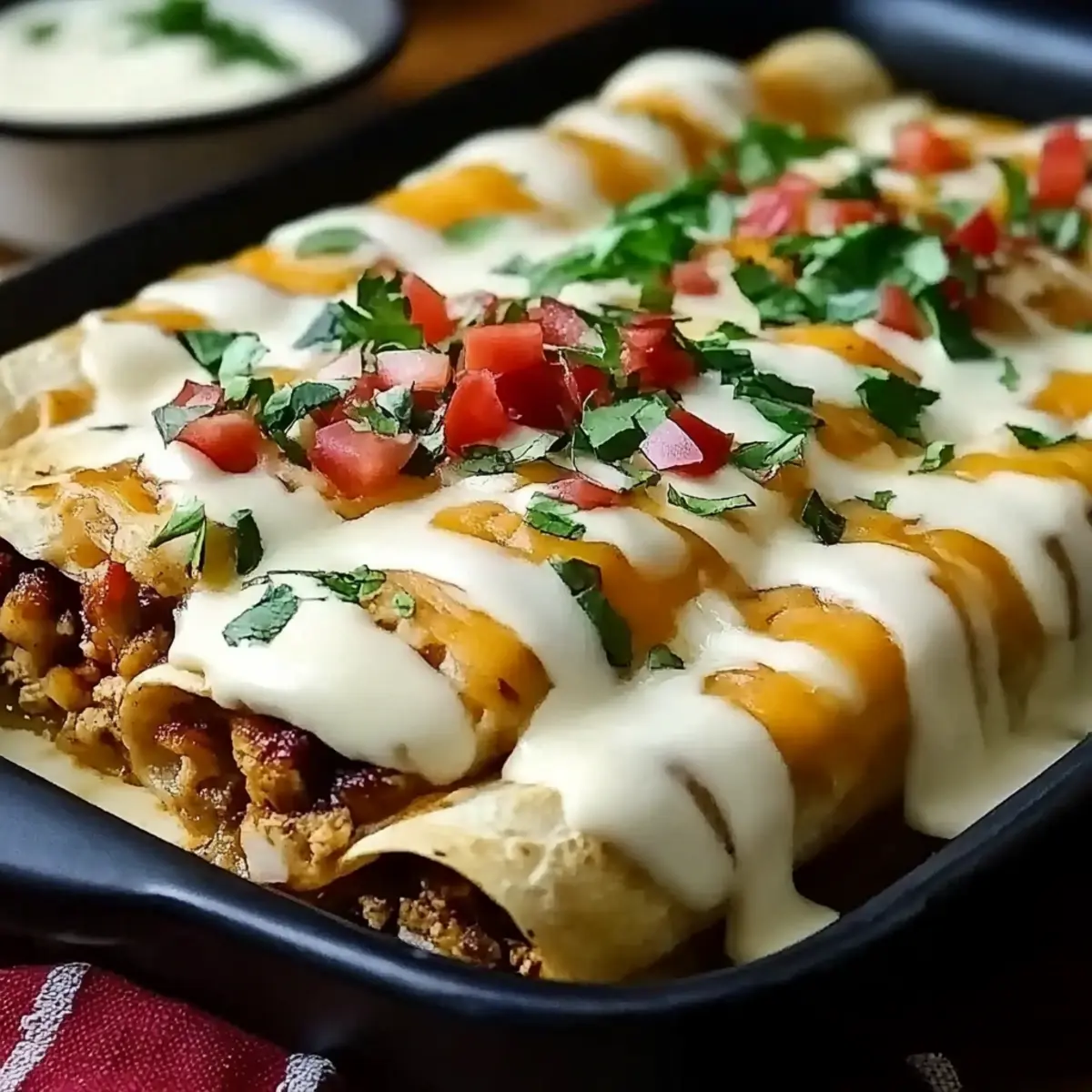 Jalapeño Popper Cheesy Chicken Enchiladas