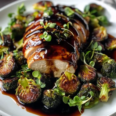 Balsamic Glazed Brussels & Chicken