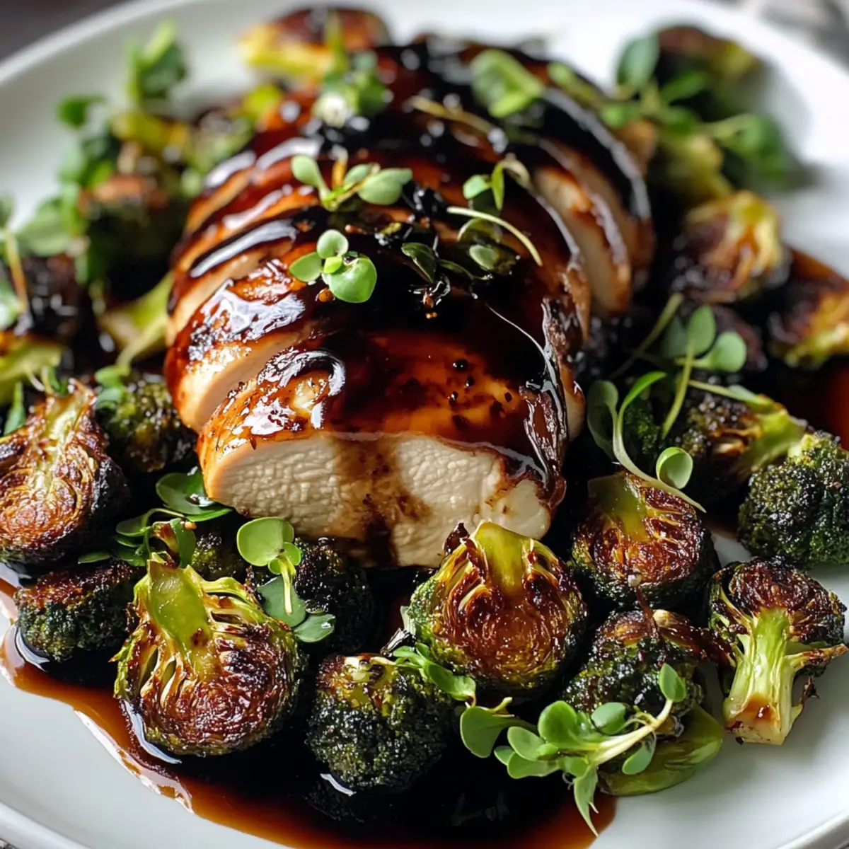 Balsamic Glazed Brussels & Chicken