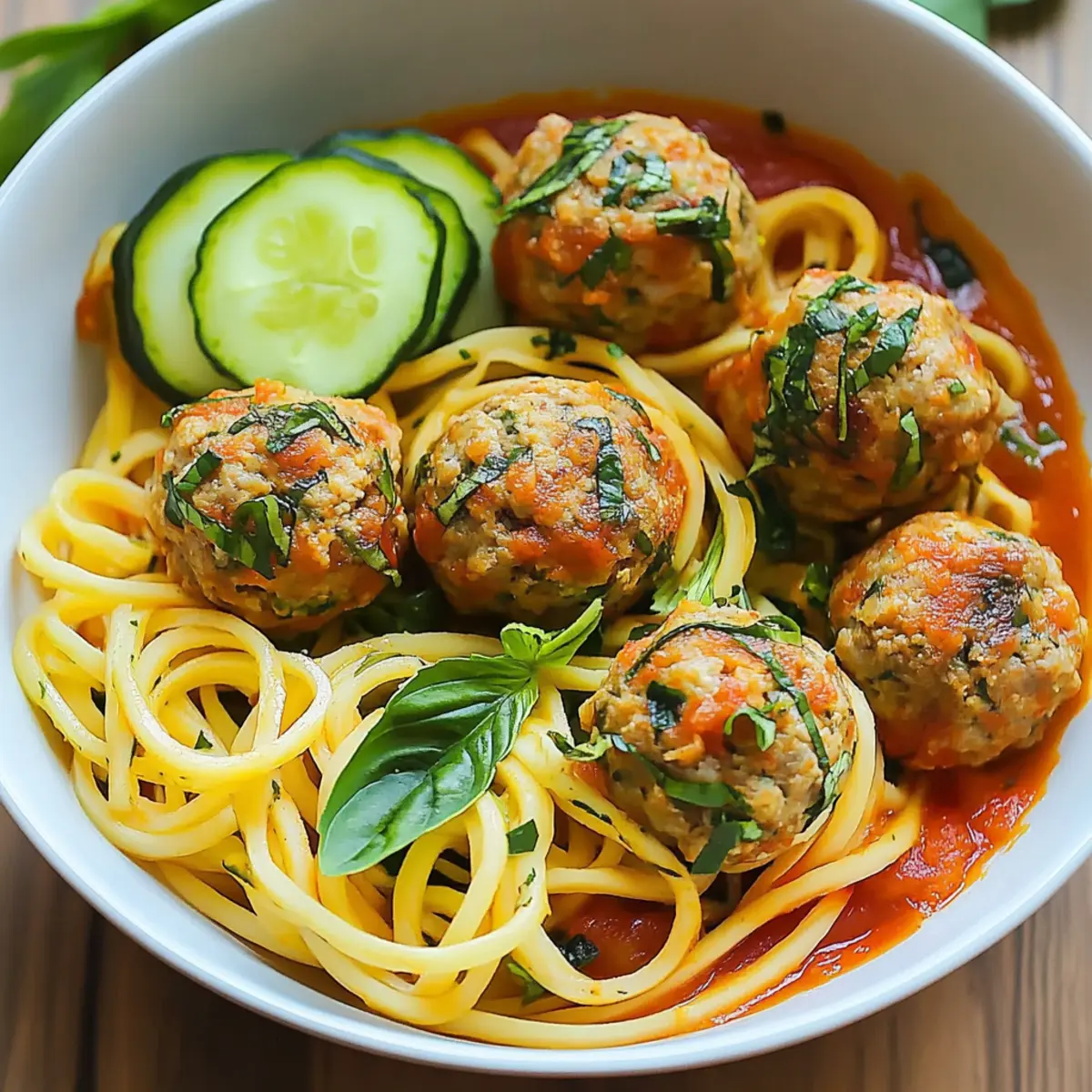 Turkey Meatball Zoodle Bowl