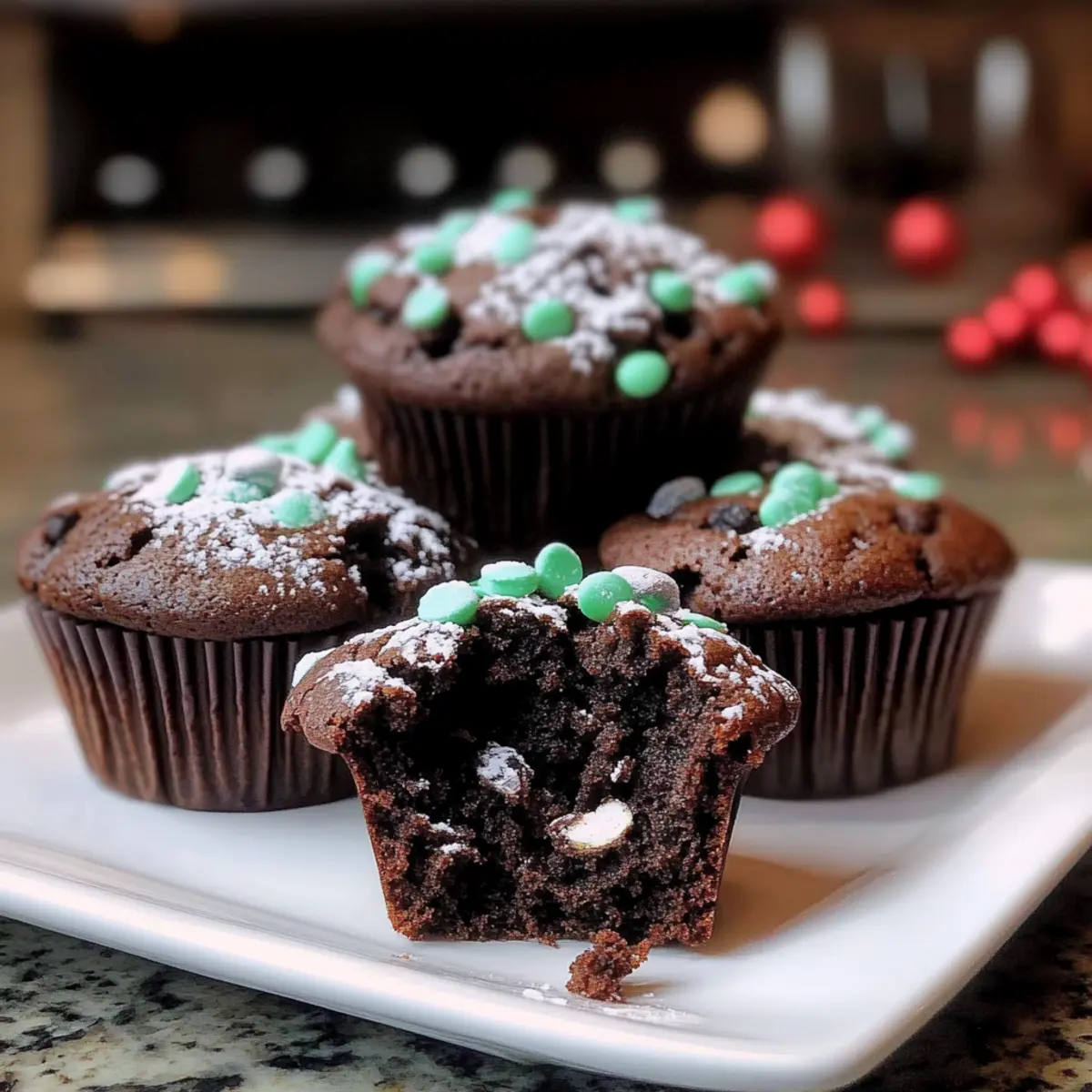 Chocolate Peppermint Muffins for Winter