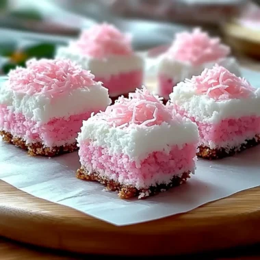 Pink Coconut Snowball Cake Bars