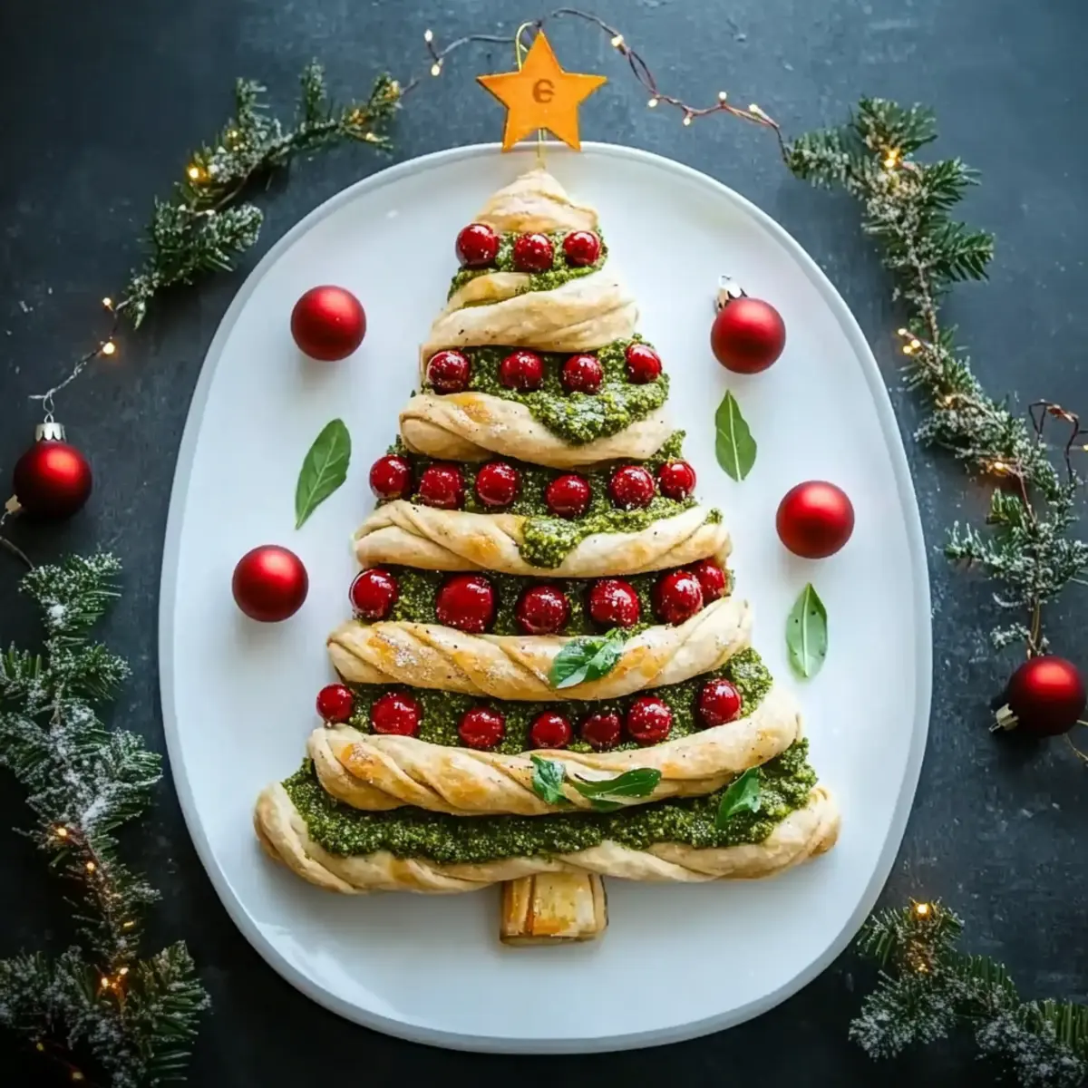 Pesto Christmas Tree for Holiday Gatherings
