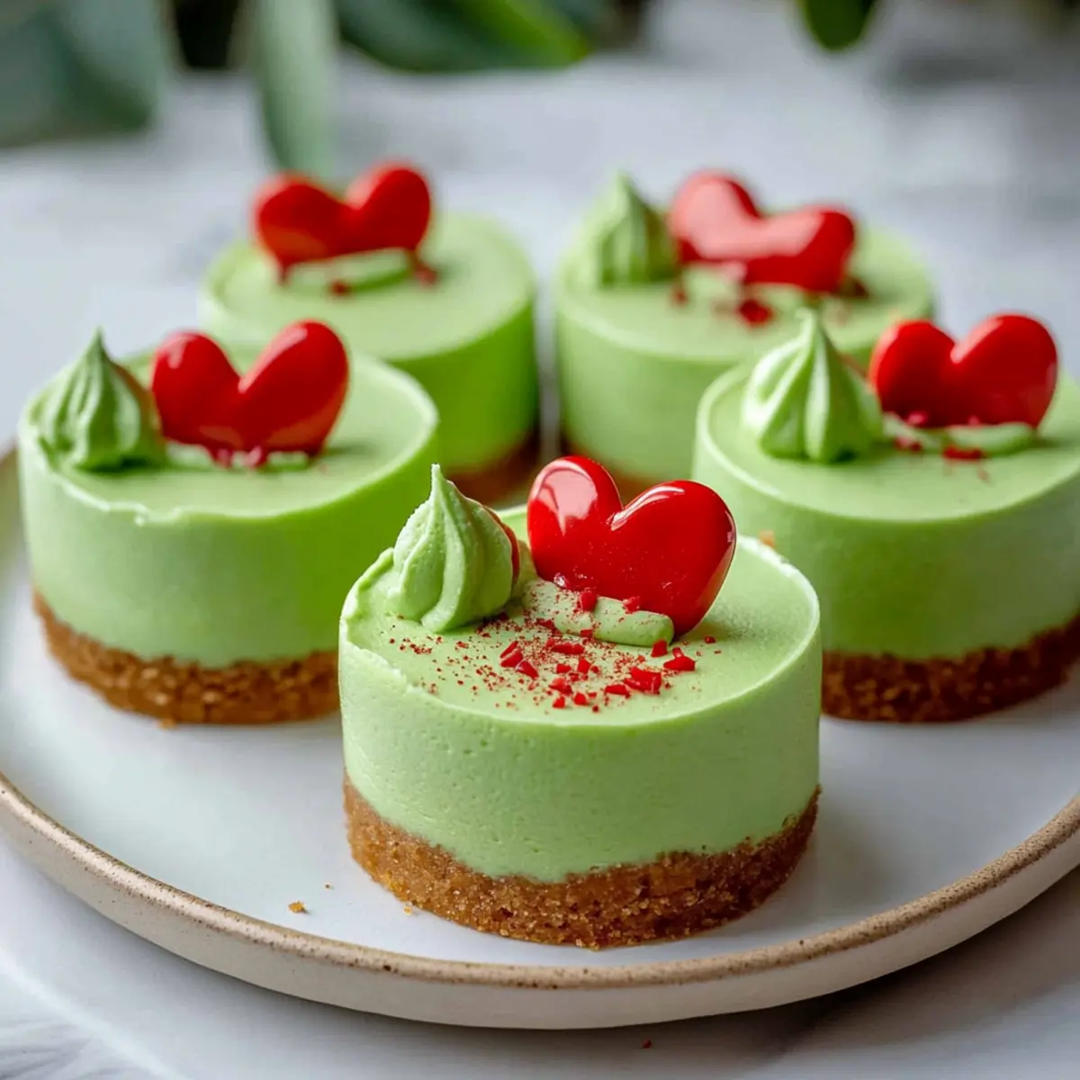 Grinch Mini Cheesecakes