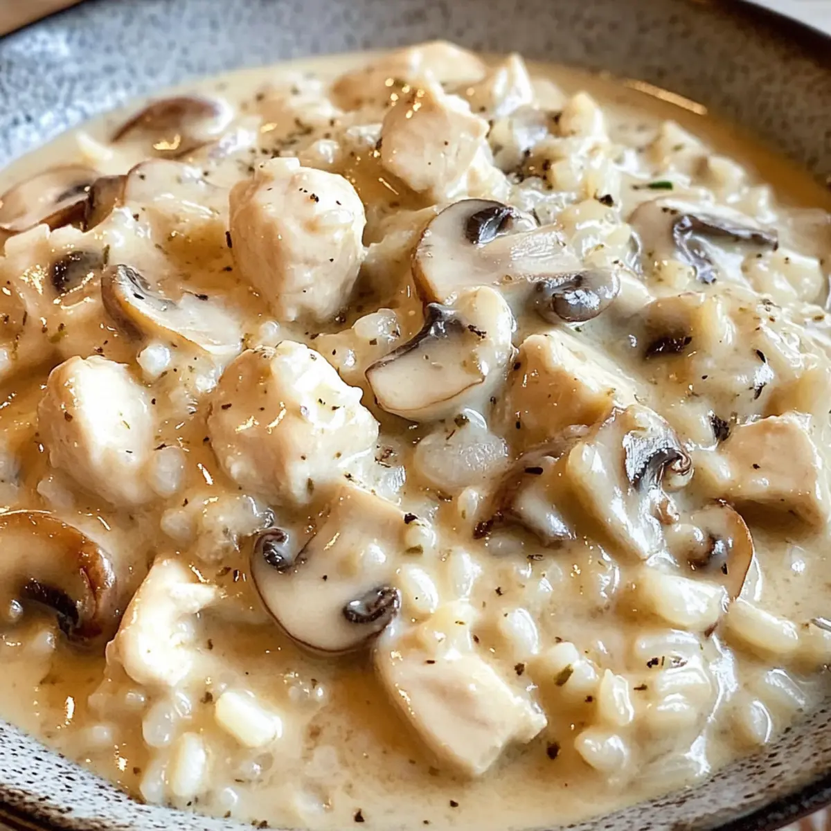 Creamy Chicken Mushroom Rice