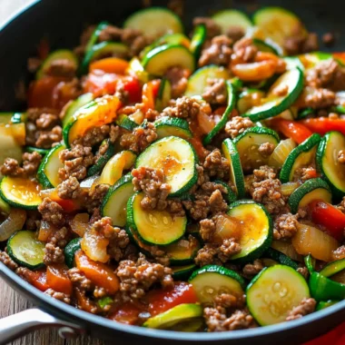 Ground Beef Zucchini Skillet