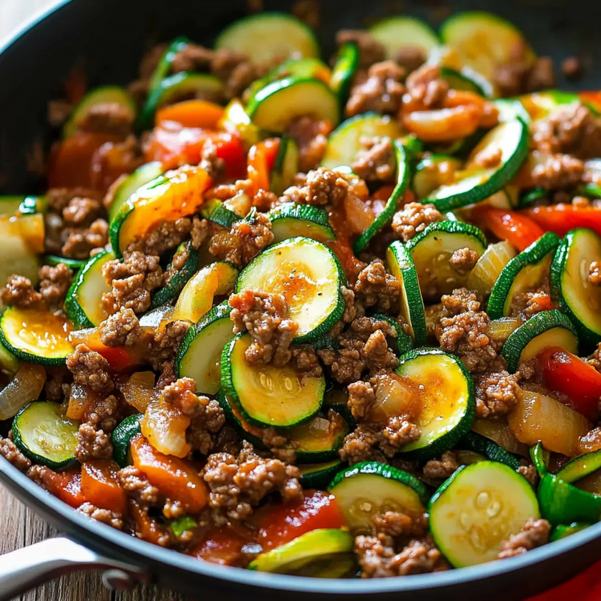 Ground Beef Zucchini Skillet