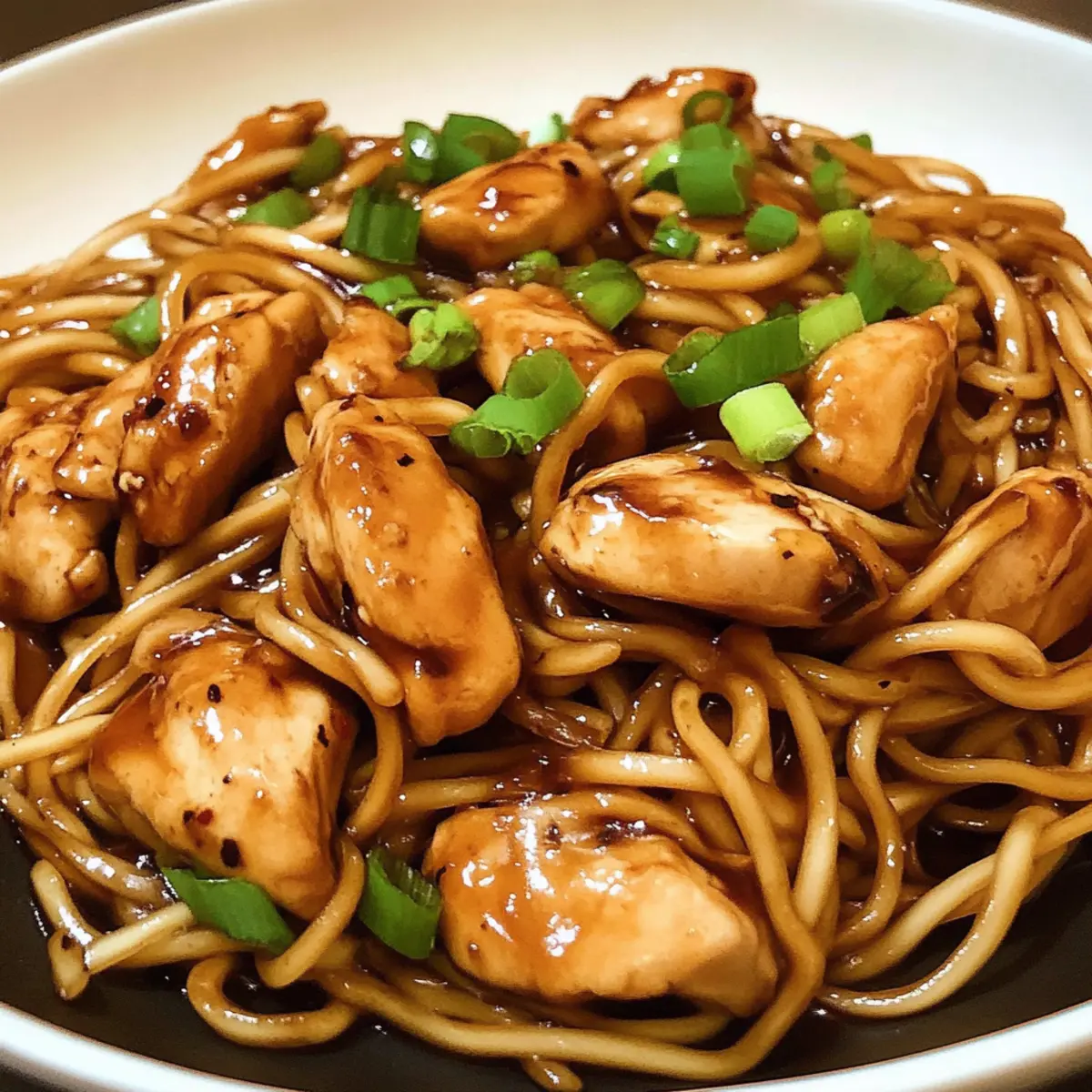 Sticky Garlic Chicken Noodles