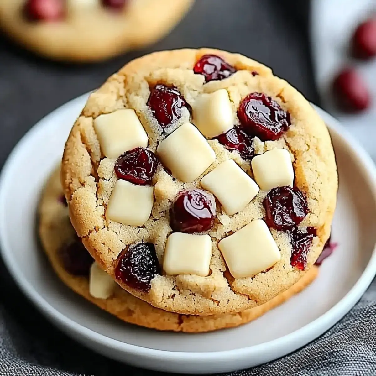 Chewy White Chocolate Cranberry Cookies