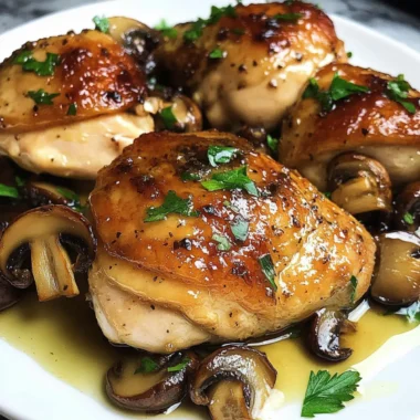 Garlic Mushroom Chicken Thighs