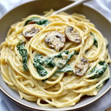 Creamy Spinach Mushroom Pasta