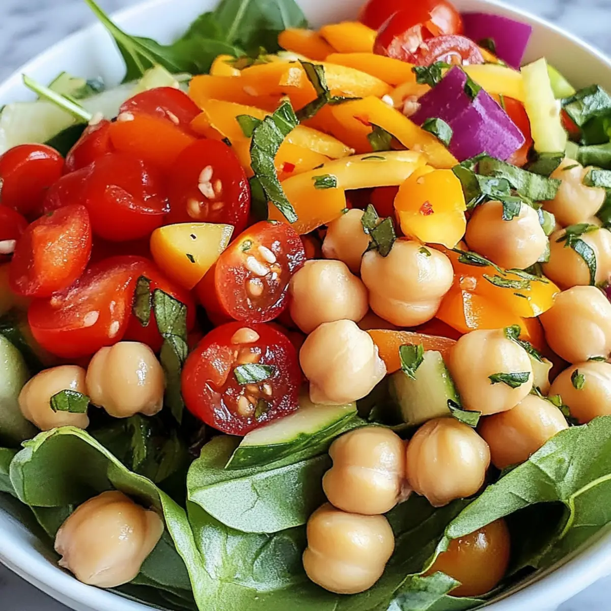 Chickpea Rainbow Veggie Bowl