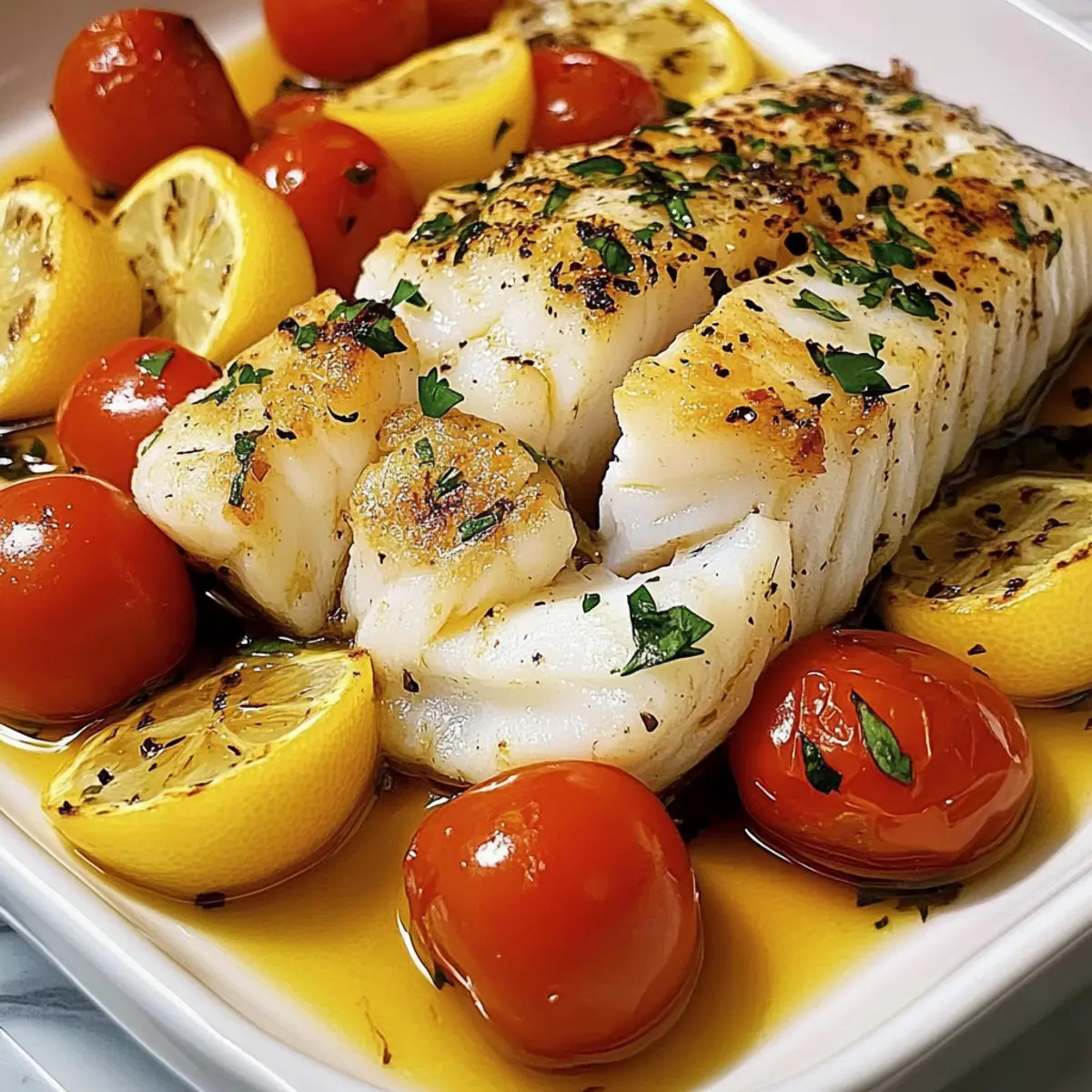 Zesty Baked Cod with Tomatoes