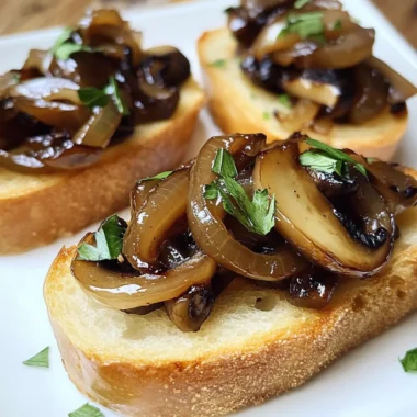 Mushroom & Caramelized Onion Crostini