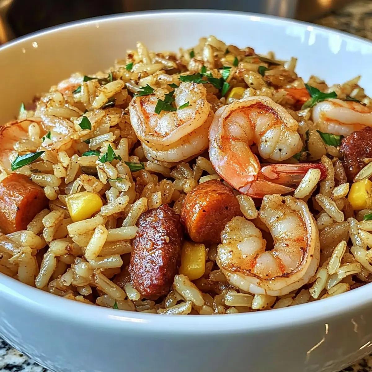 Shrimp Sausage Dirty Rice