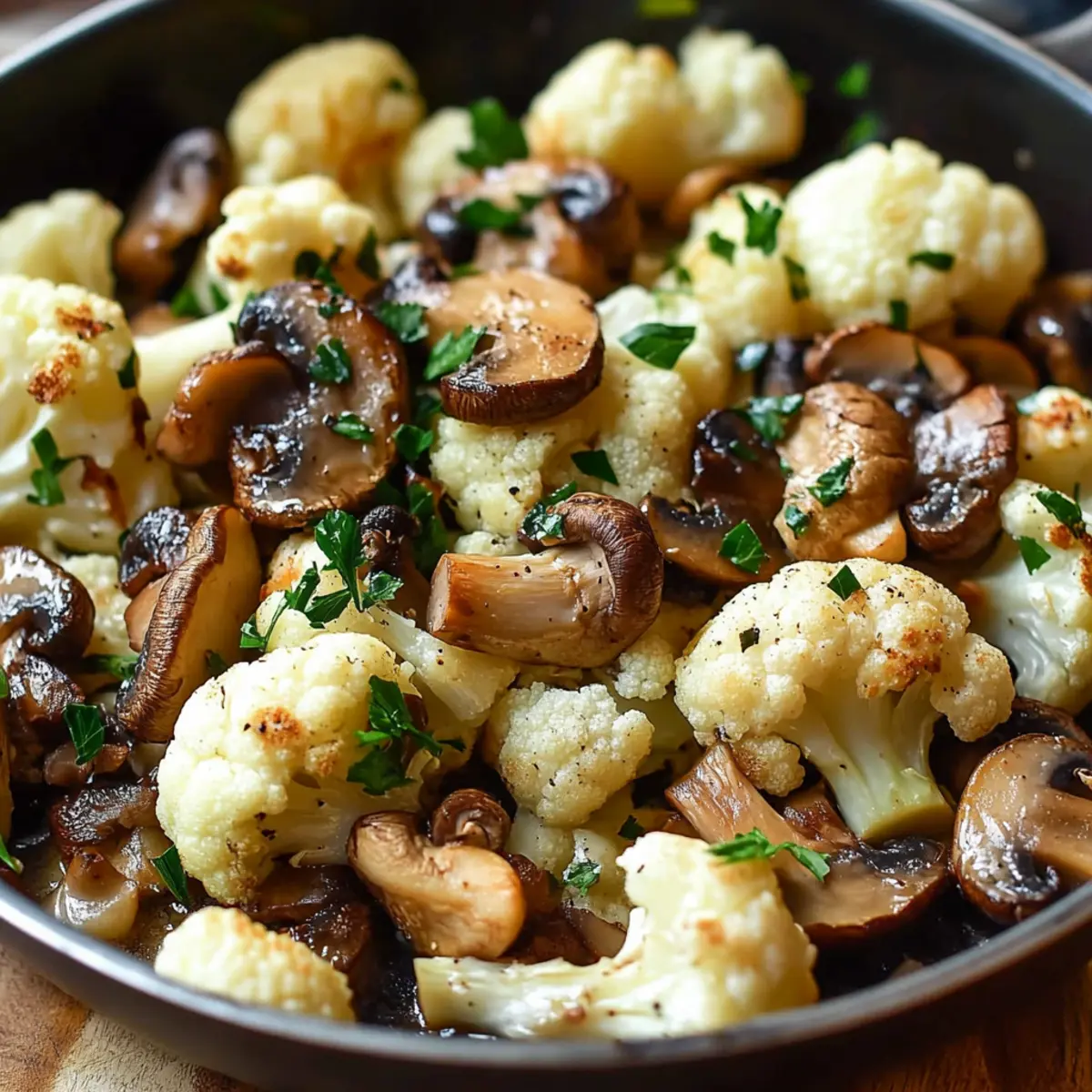 Garlic Cauliflower Mushroom Skillet