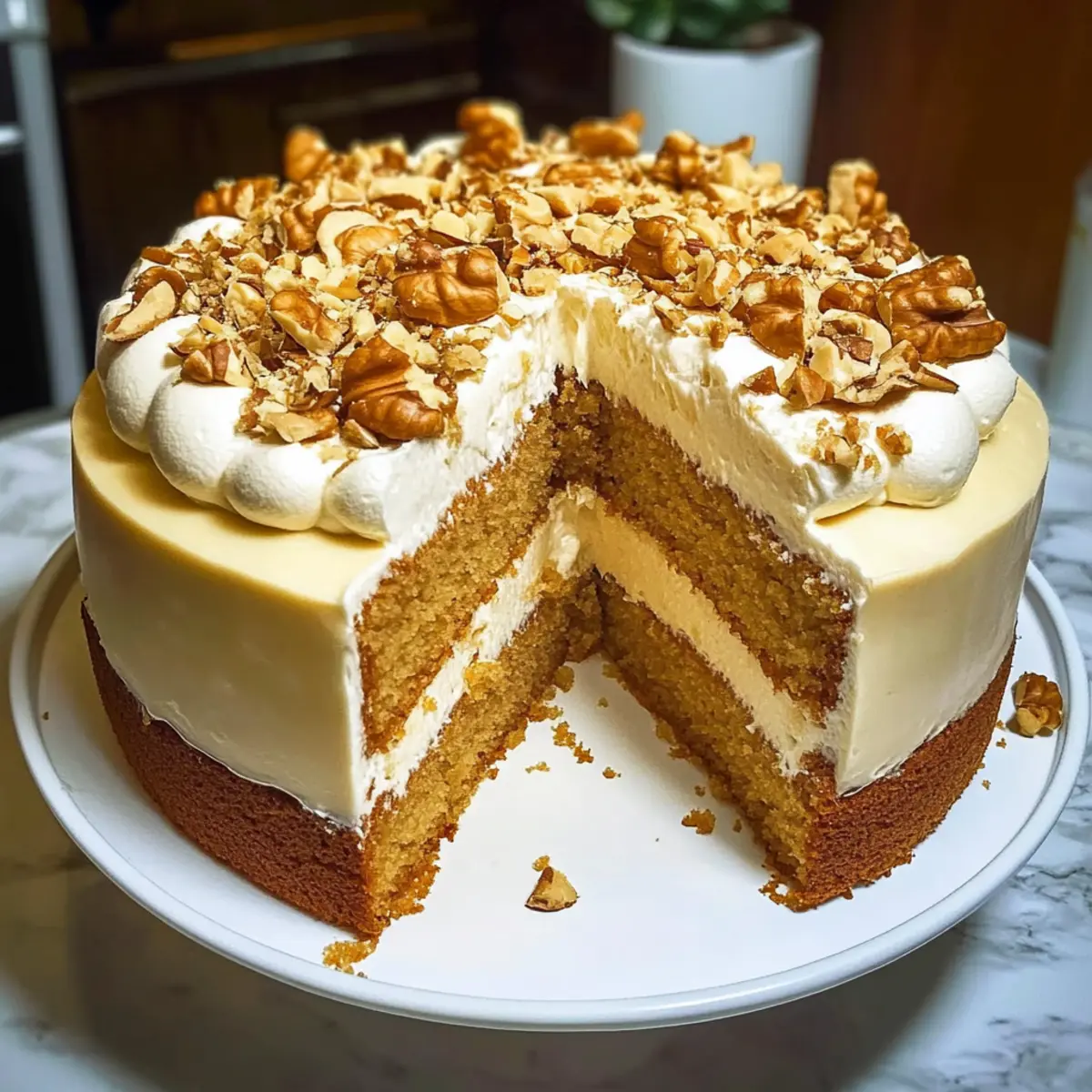 Banana Walnut Cream Cake