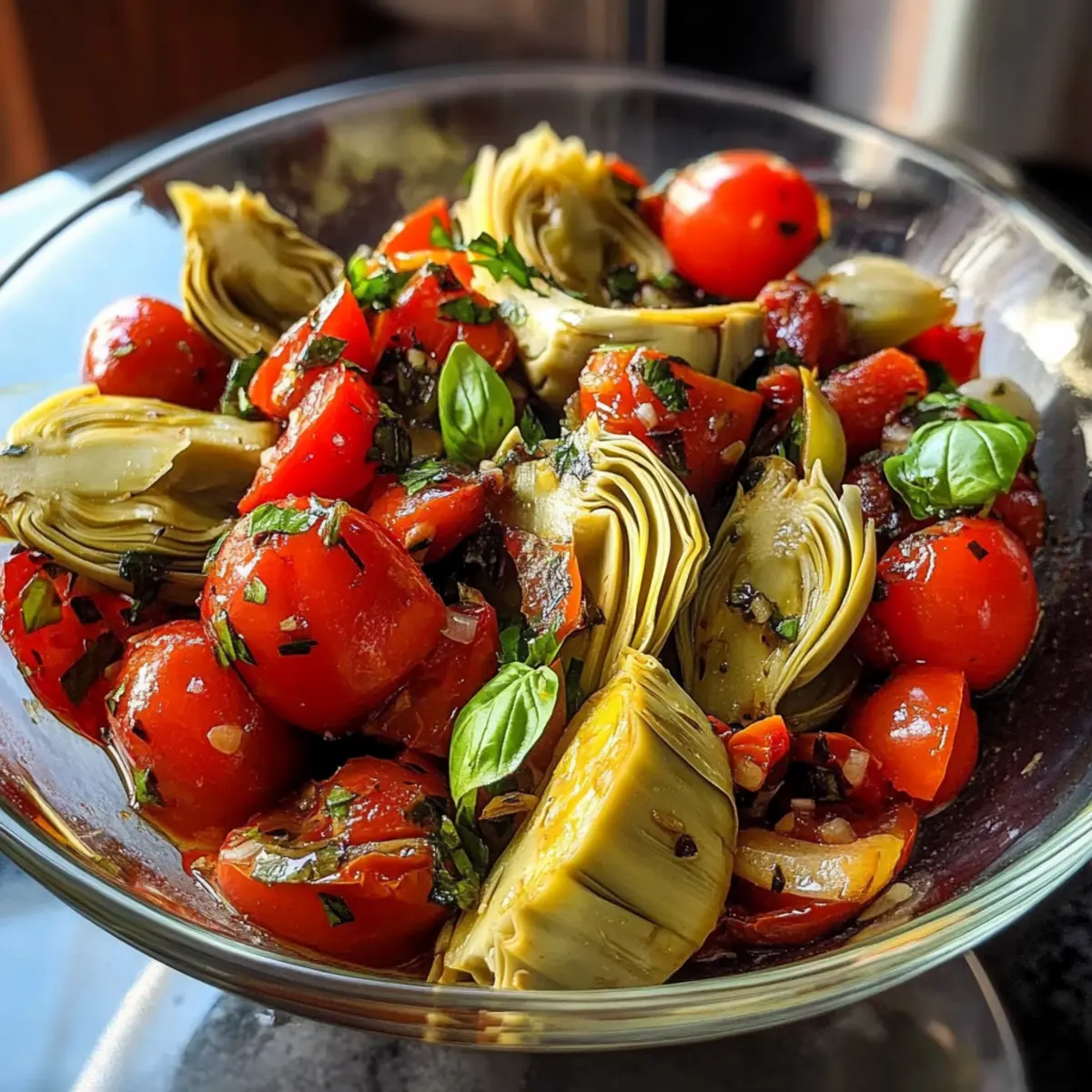Vegan Tuscan Artichoke Tomato Salad