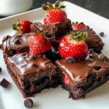 Chocolate Covered Strawberry Brownies