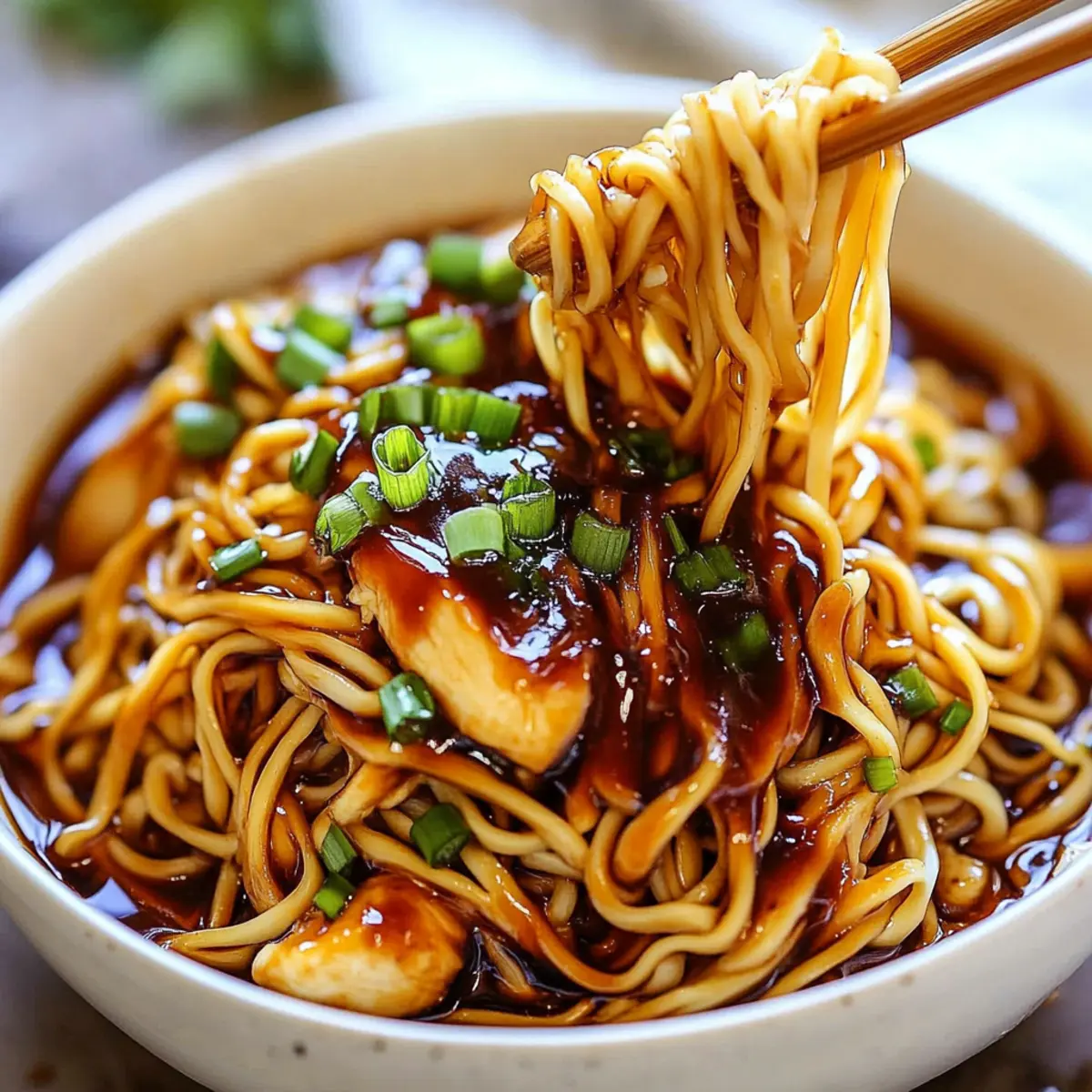 Sticky Garlic Chicken Noodles