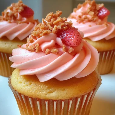 Strawberry Crunch Cupcakes