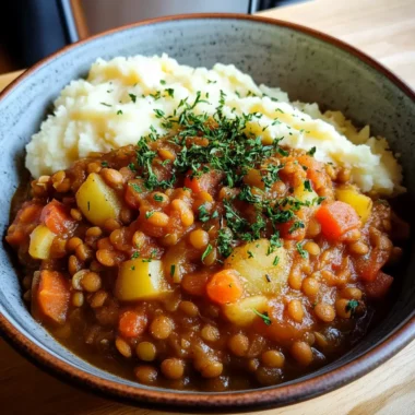 Lentil Stew with Mashed Potatoes