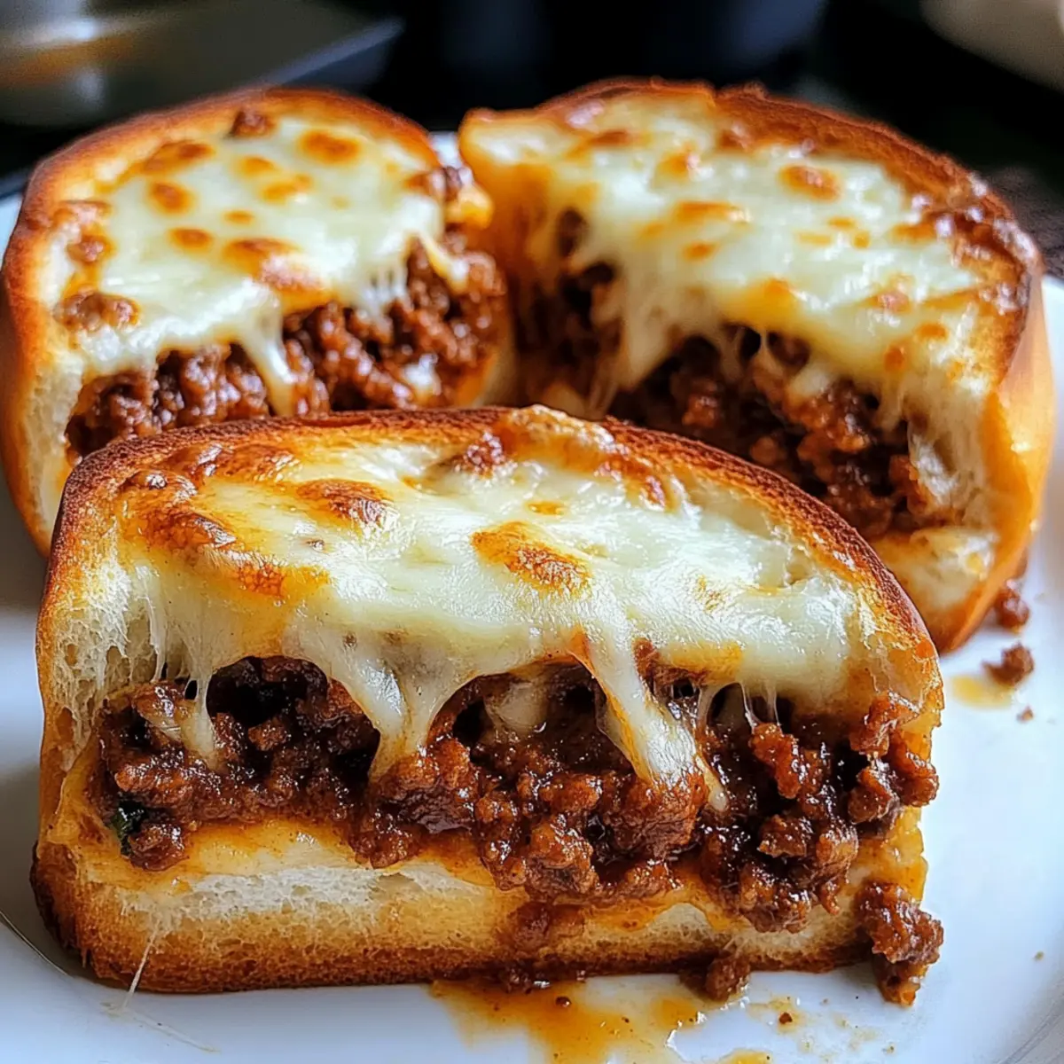Sloppy Joe Garlic Bread Melts