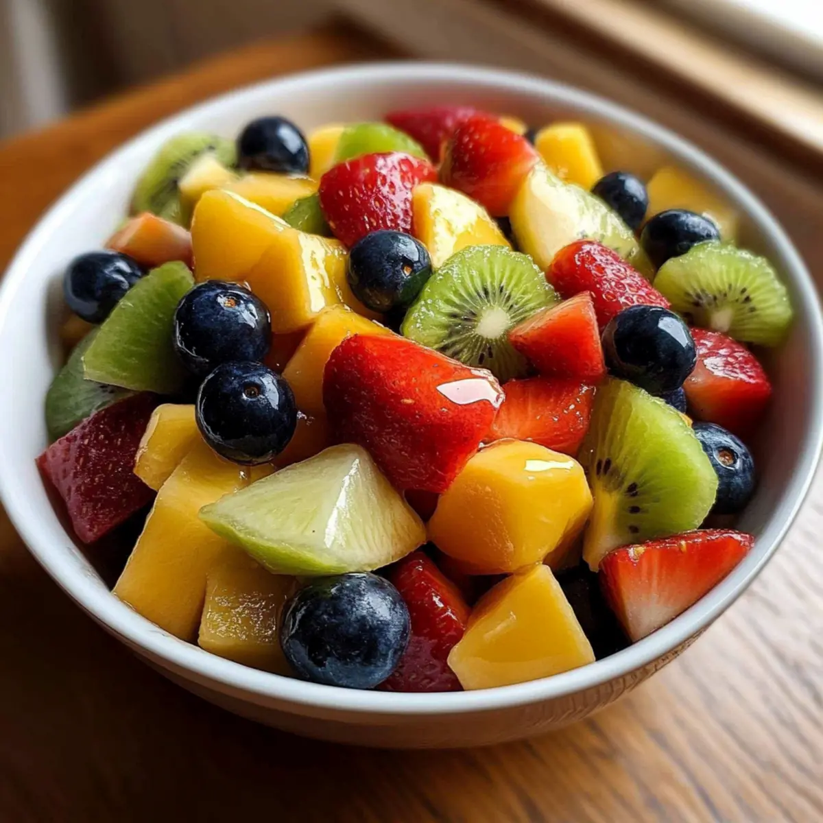 Rainbow Fruit Salad Honey Lime Dressing
