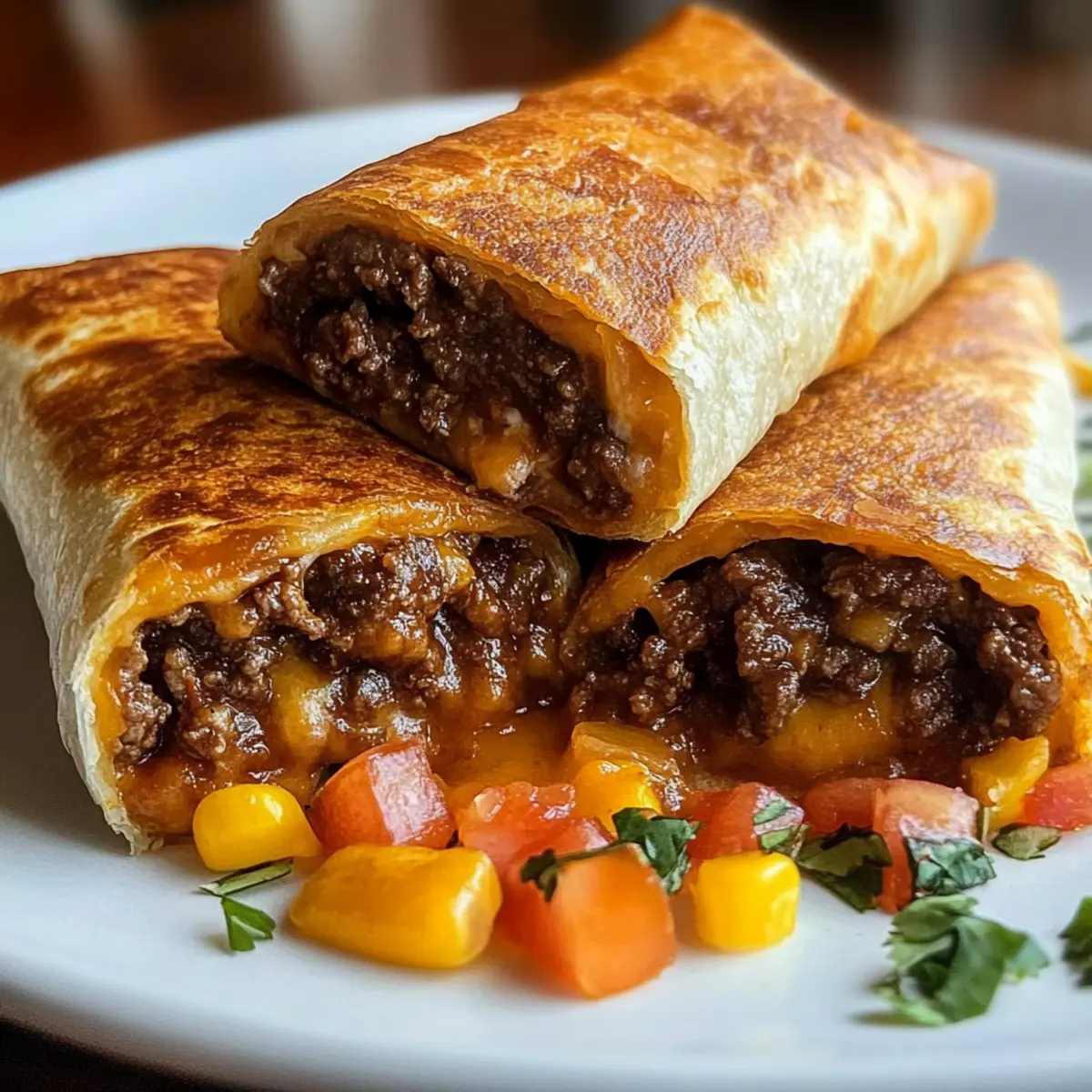 Beef and Cheese Chimichangas