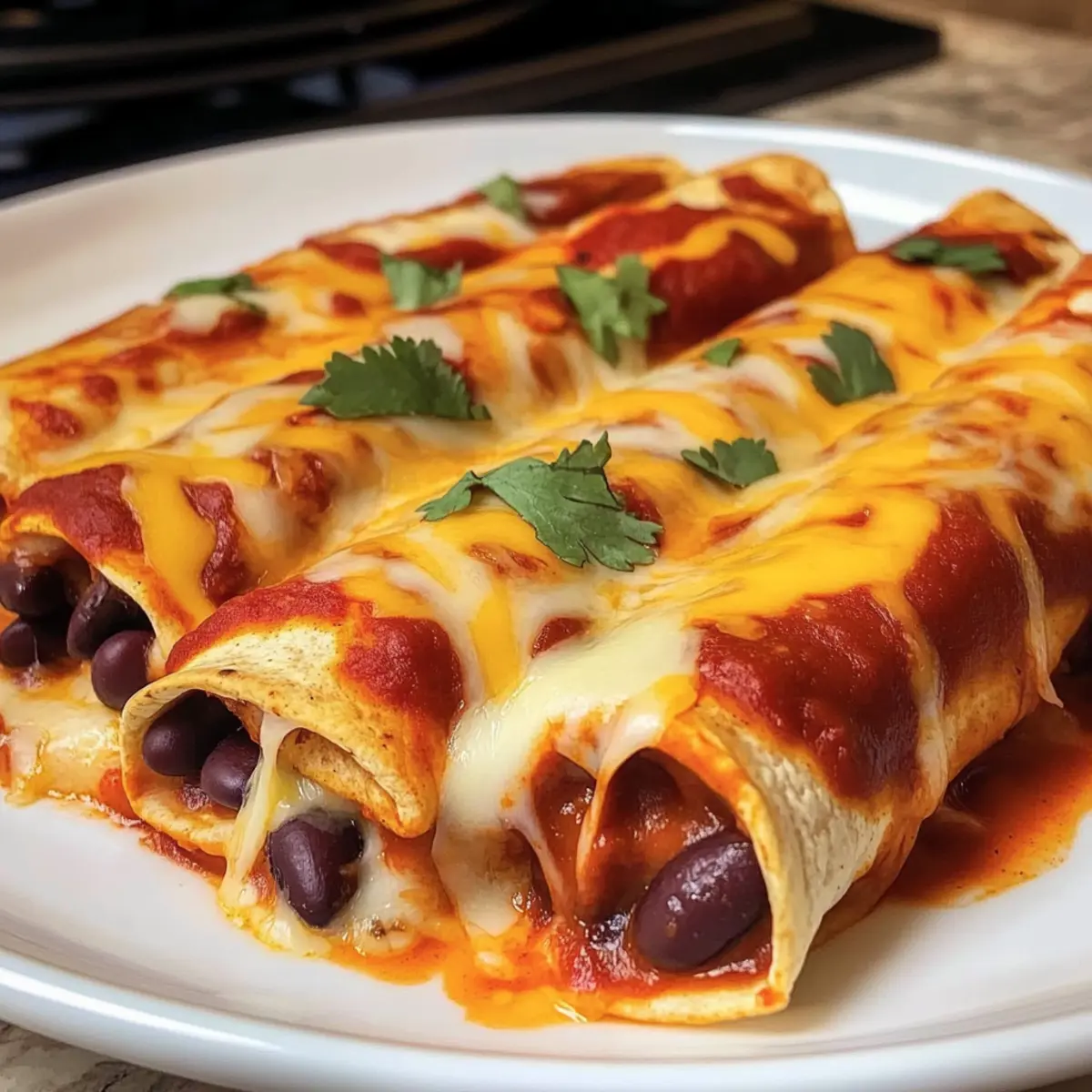 Bean and Cheese Enchiladas