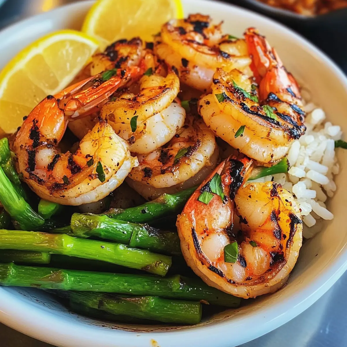 Grilled Shrimp Bowl with Asparagus
