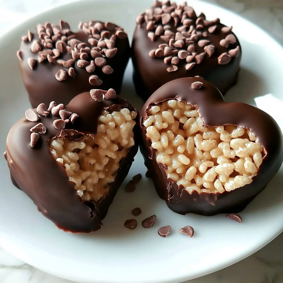 Chocolate Dipped Heart Rice Krispie Treats