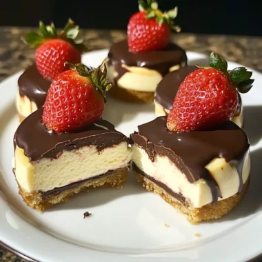Mini Cheesecakes with Chocolate Covered Strawberries