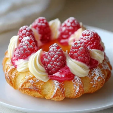 Raspberry Cream Choux Ring