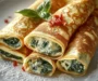 Spinach Cheese Stuffed Crêpe Rolls
