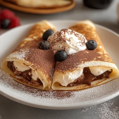 Tiramisu Stuffed Crêpes