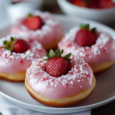 Strawberry Mochi Donuts