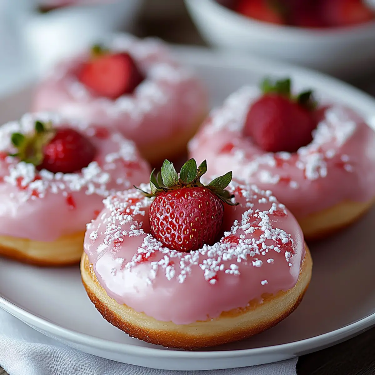 Strawberry Mochi Donuts