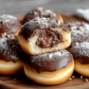 Chocolate Hazelnut Stuffed Donuts
