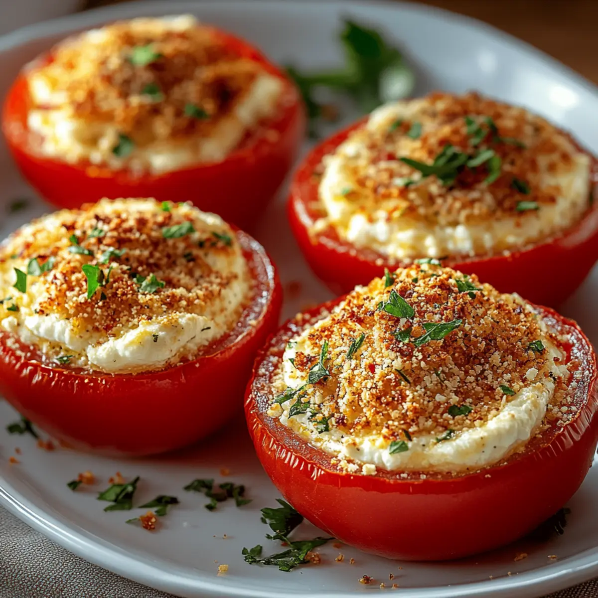 Baked Feta Stuffed Tomatoes
