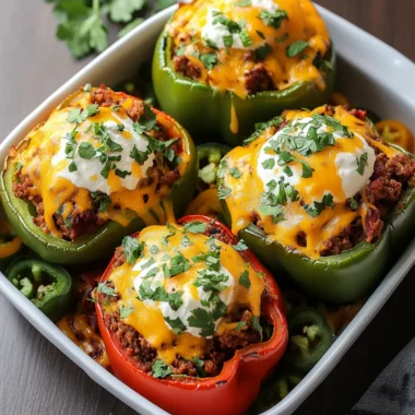 Beef Taco Stuffed Bell Peppers