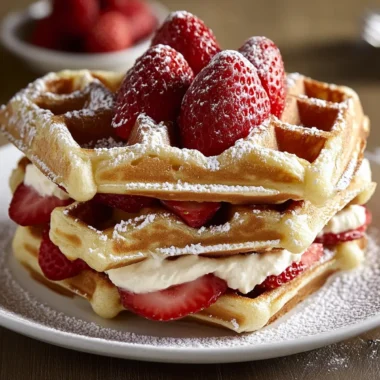 Strawberry Cheesecake Waffle Sandwiches