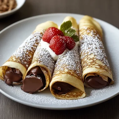 Chocolate Filled Rolled Crepes