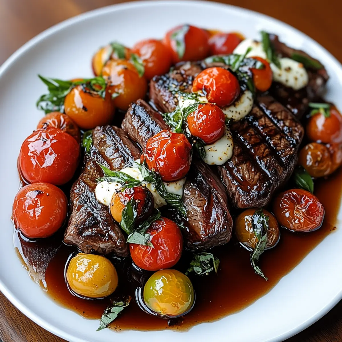 Balsamic-Glazed Steak with Heirloom Tomatoes