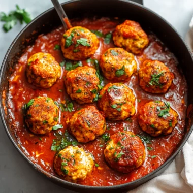 Baked Chicken Meatballs in Tomato Sauce