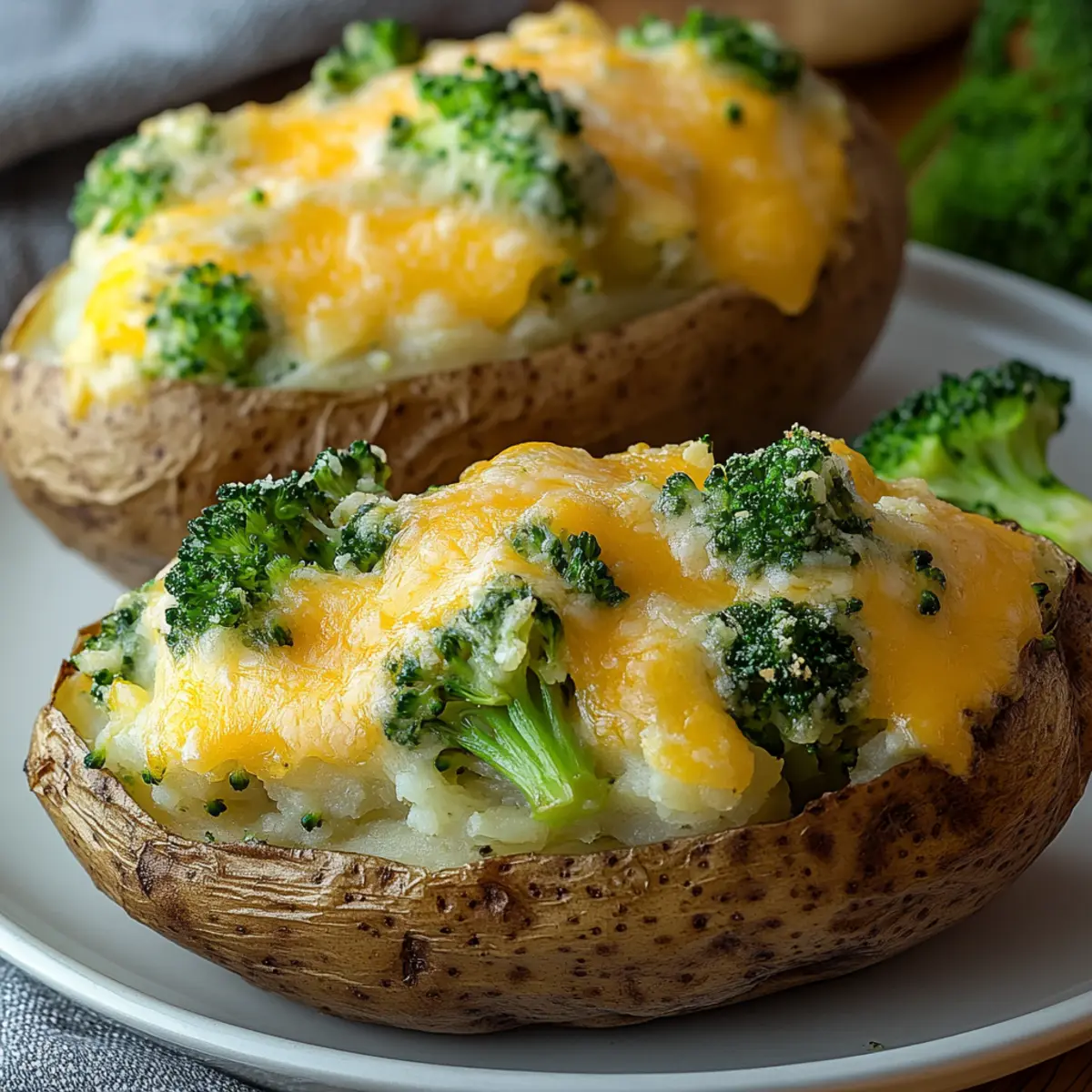 Cheesy Broccoli Stuffed Potatoes